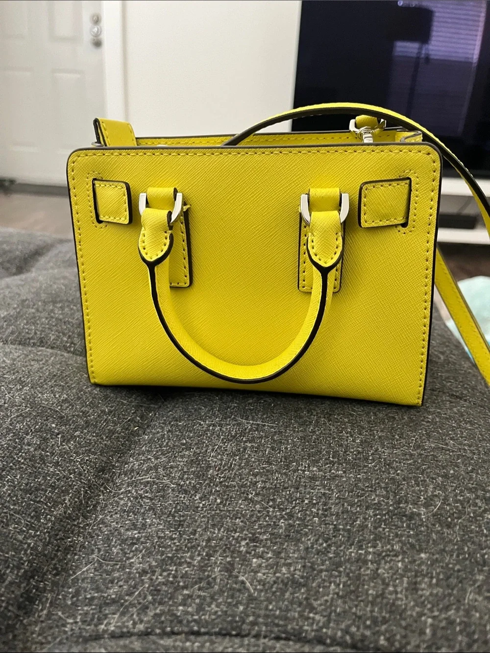 Michael Kors Lemon Yellow Mini Saffiano Leather Satchel